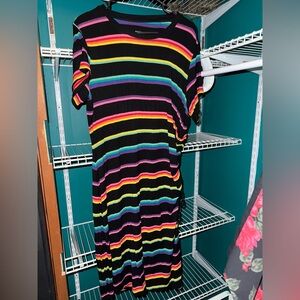 Torrid Super Soft Knit Dress with Rainbow Stripes size 1x